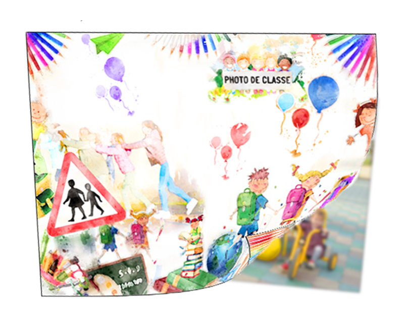 Passe-partout photo de classe universel ballons colorés